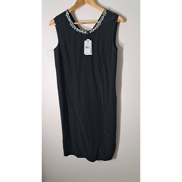 Magaschoni womens size 4 PURE 💯 SILK black decorative necklace dress $348 - Picture 1 of 9